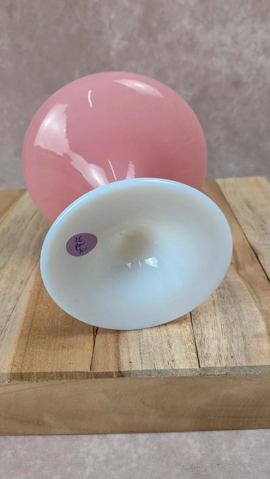 Coupe panier en opaline rose vintage avec anse 🌸 – photo 4
